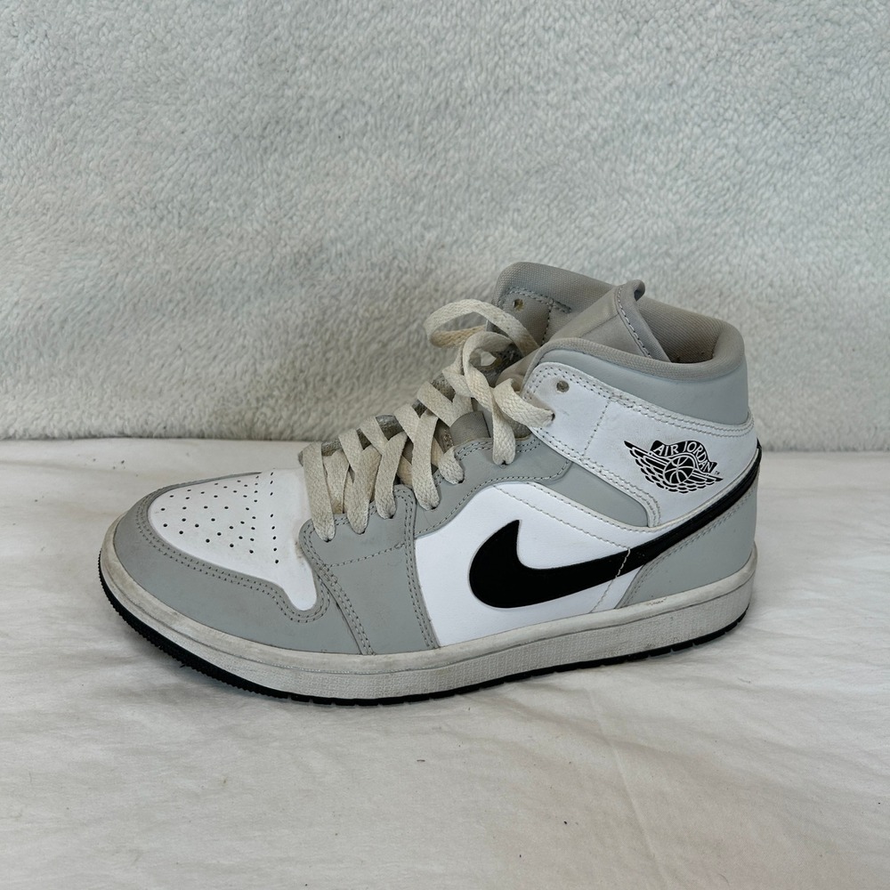 Nike Air Jordan 1 Mid Womens 8.5 Grey Fog Black White BQ6472-015 Sneakers - Picture 9 of 16